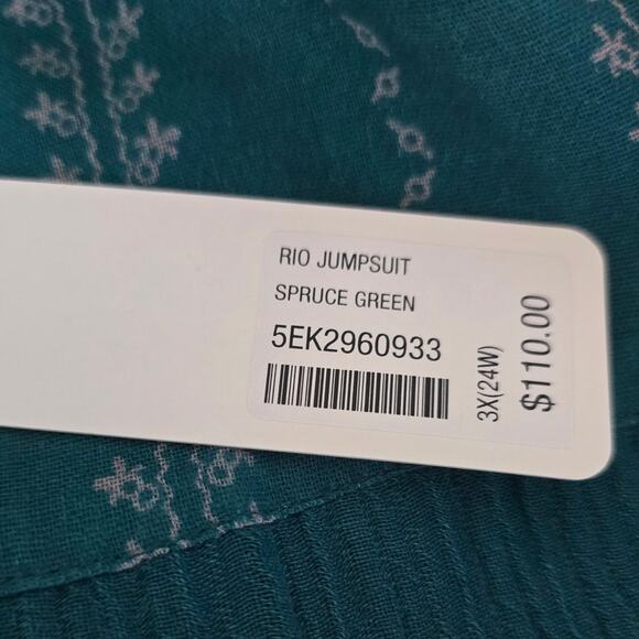 Soft Surroundings Rio Jumpsuit Sleevless Spruce Green Women's 3X NWT MSRP $110 - Picture 8 of 9